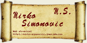 Mirko Simonović vizit kartica
